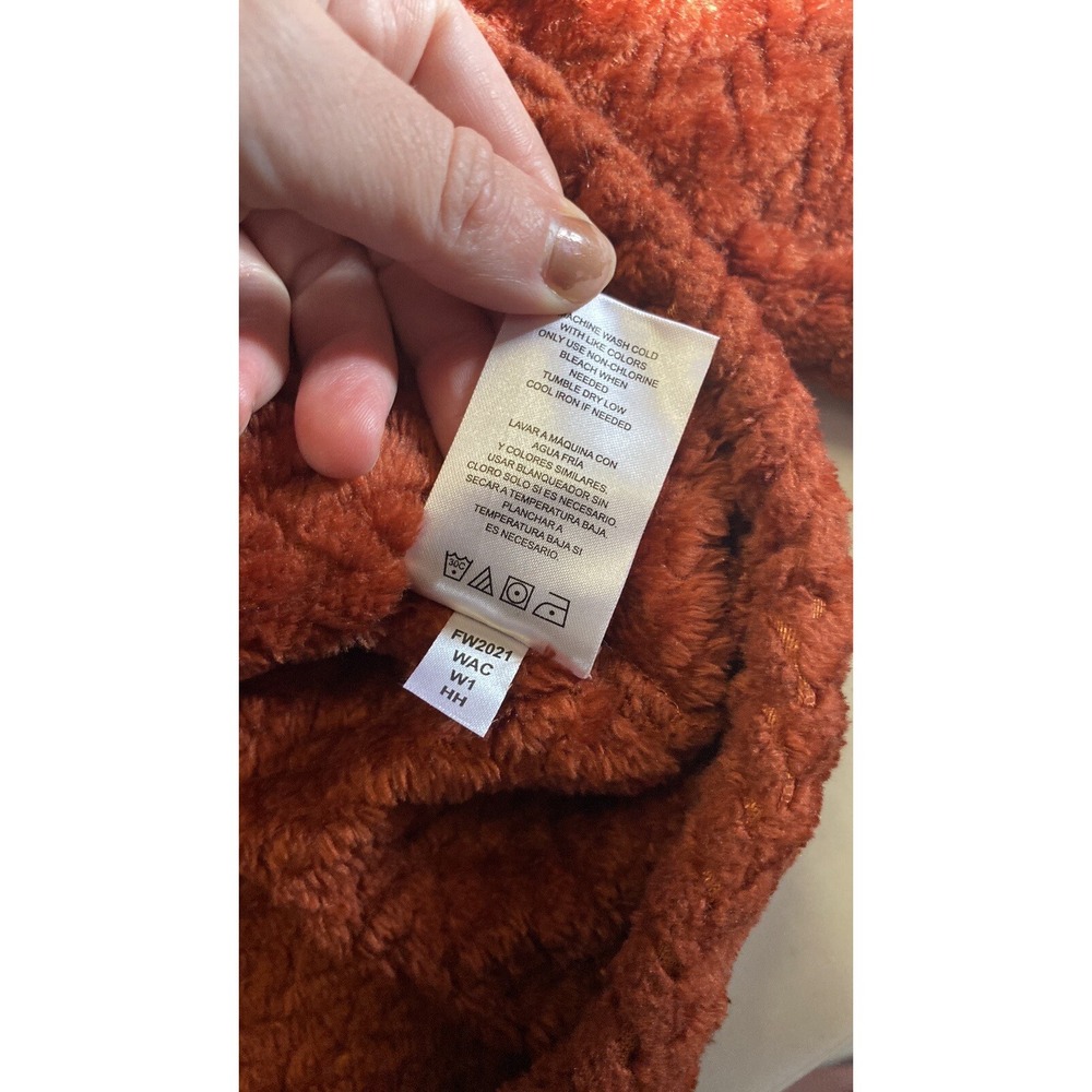Champion large logo zip up hoodie Orange long sleeve with pockets size Medium - Picture 10 of 10